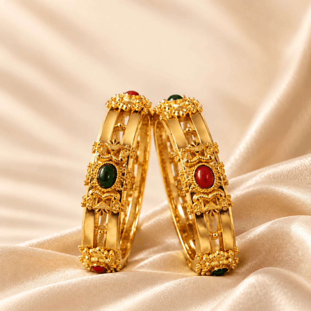 Pair of traditional Coorgi gold bangles